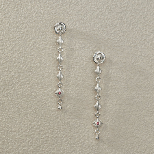 Shell Beaded Earrings - Silver