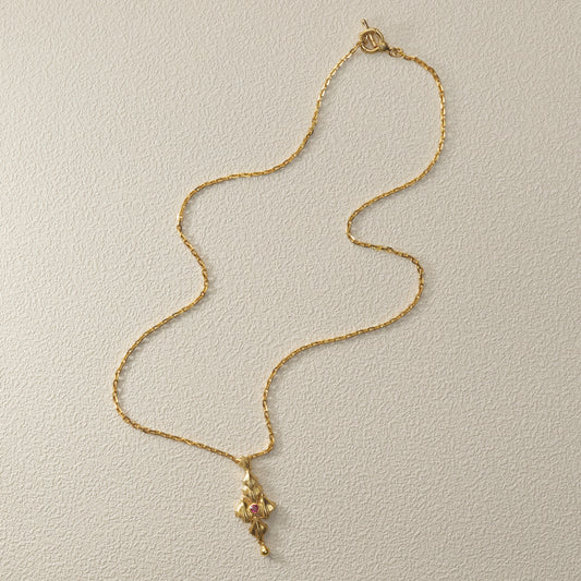 Large Pendant Necklace - Gold Plated Brass