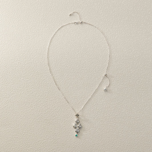 Small Pendant Necklace (with Sliding Chain) - Silver