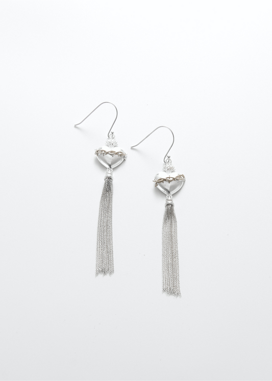 Sacred Heart Tassel Earrings