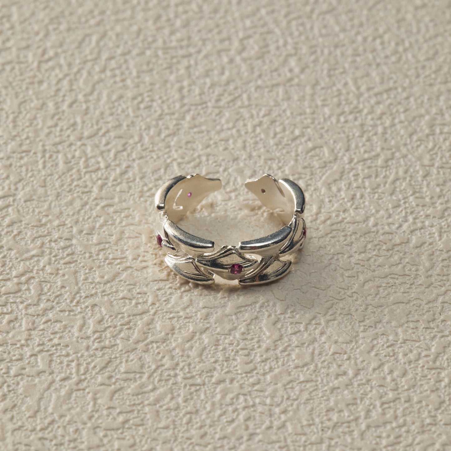 Stone Inlay Ring - Silver