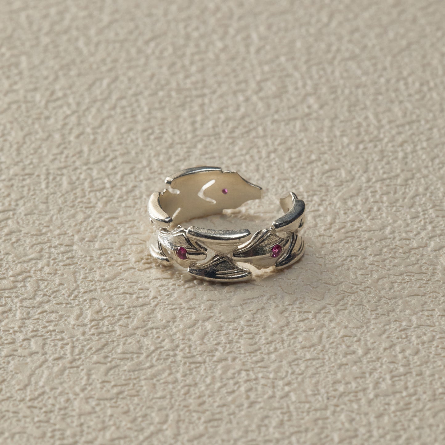 Stone Inlay Ring - Silver