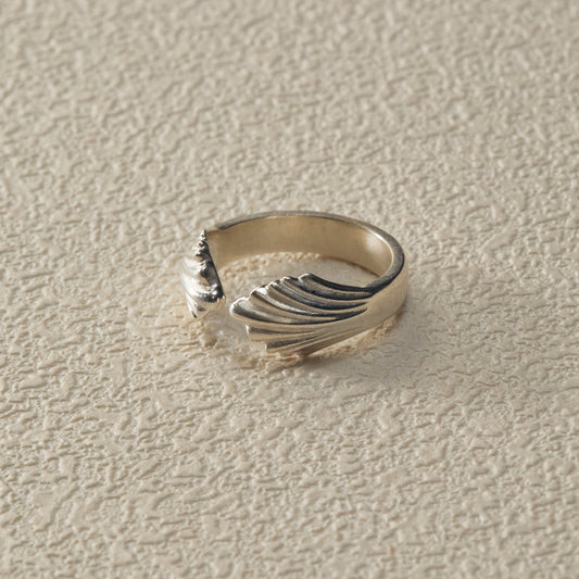 Shell Adjustable Ring - Silver