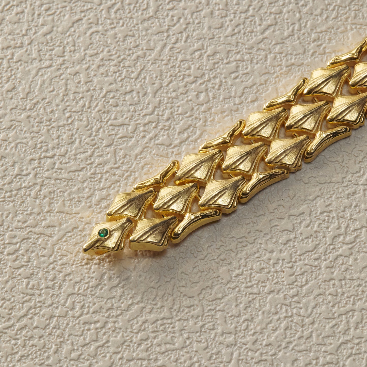 Stone Inlay Bracelet - Gold Plated Brass